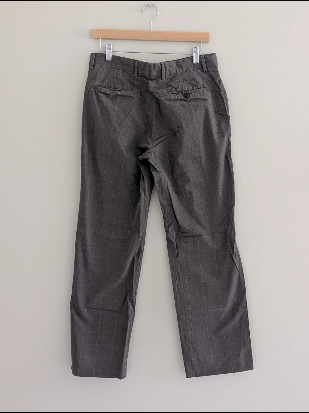Banana Republic Men's Charcoal Plaid Dress Pants